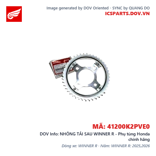 NHÔNG TẢI SAU WINNER R - Phụ tùng Honda chính hãng