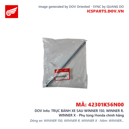 TRỤC BÁNH XE SAU WINNER 150, WINNER R, WINNER X - Phụ tùng Honda chính hãng