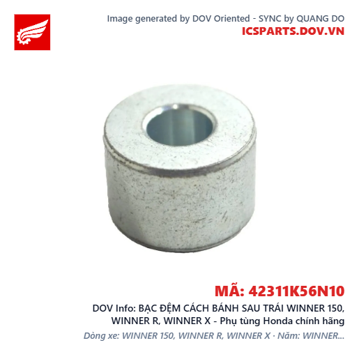 BẠC ĐỆM CÁCH BÁNH SAU TRÁI WINNER 150, WINNER R, WINNER X - Phụ tùng Honda chính hãng