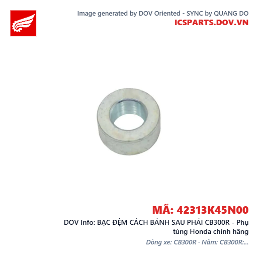 BẠC ĐỆM CÁCH BÁNH SAU PHẢI CB300R - Phụ tùng Honda chính hãng