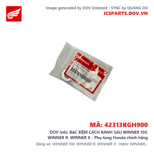 BẠC ĐỆM CÁCH BÁNH SAU WINNER 150, WINNER R, WINNER X - Phụ tùng Honda chính hãng