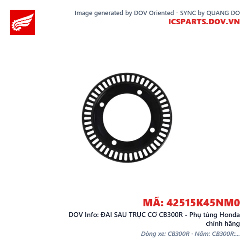 ĐAI SAU TRỤC CƠ CB300R - Phụ tùng Honda chính hãng