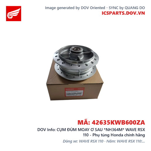 CỤM ĐÙM MOAY Ơ SAU *NH364M* WAVE RSX 110 - Phụ tùng Honda chính hãng