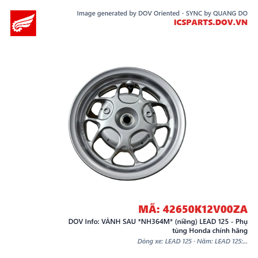 VÀNH SAU *NH364M* (niềng) LEAD 125 - Phụ tùng Honda chính hãng