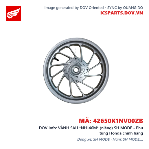 VÀNH SAU *NH146M* (niềng) SH MODE - Phụ tùng Honda chính hãng