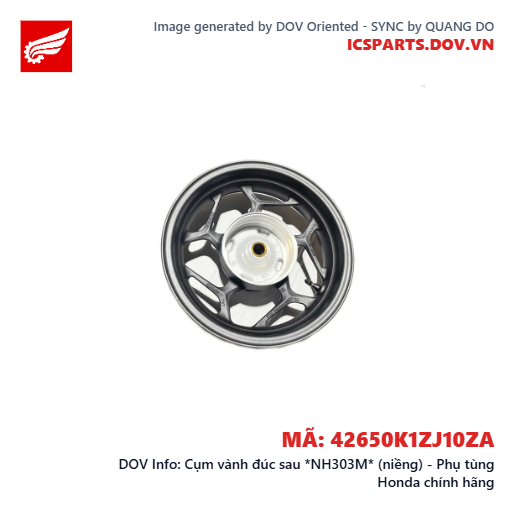 Cụm vành đúc sau *NH303M* (niềng) - Phụ tùng Honda chính hãng
