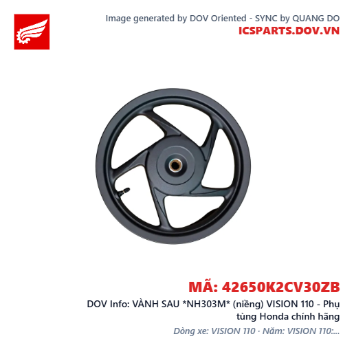 VÀNH SAU *NH303M* (niềng) VISION 110 - Phụ tùng Honda chính hãng