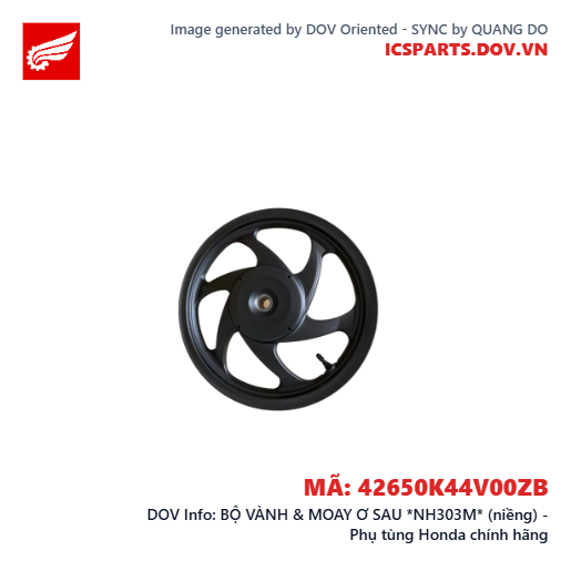 BỘ VÀNH & MOAY Ơ SAU *NH303M* (niềng) - Phụ tùng Honda chính hãng