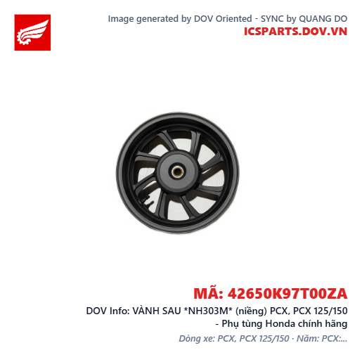 VÀNH SAU *NH303M* (niềng) PCX, PCX 125/150 - Phụ tùng Honda chính hãng