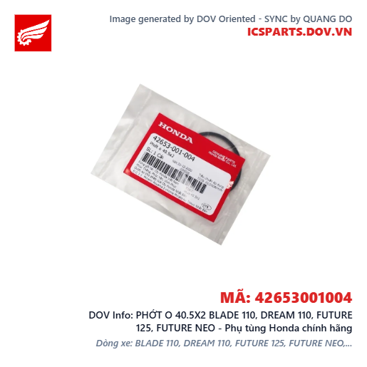 PHỚT O 40.5X2 BLADE 110, DREAM 110, FUTURE 125, FUTURE NEO - Phụ tùng Honda chính hãng