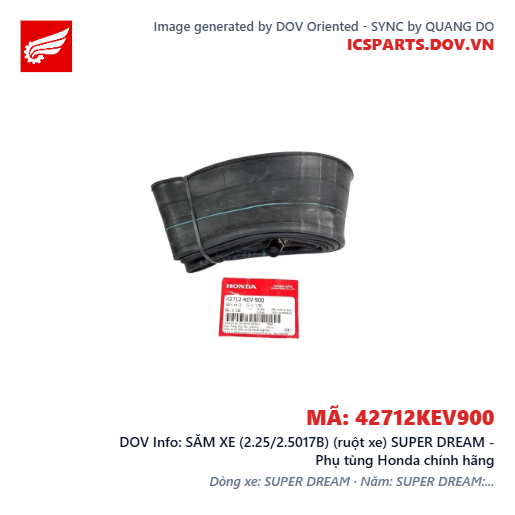 SĂM XE (2.25/2.5017B) (ruột xe) SUPER DREAM - Phụ tùng Honda chính hãng