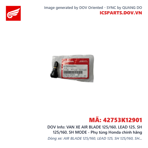 VAN XE AIR BLADE 125/160, LEAD 125, SH 125/160, SH MODE - Phụ tùng Honda chính hãng