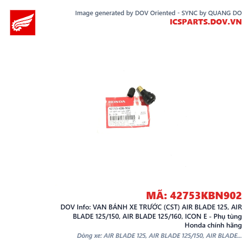 VAN BÁNH XE TRƯỚC (CST) AIR BLADE 125, AIR BLADE 125/150, AIR BLADE 125/160, ICON E - Phụ tùng Honda chính hãng