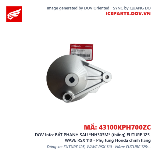 BÁT PHANH SAU *NH303M* (thắng) FUTURE 125, WAVE RSX 110 - Phụ tùng Honda chính hãng