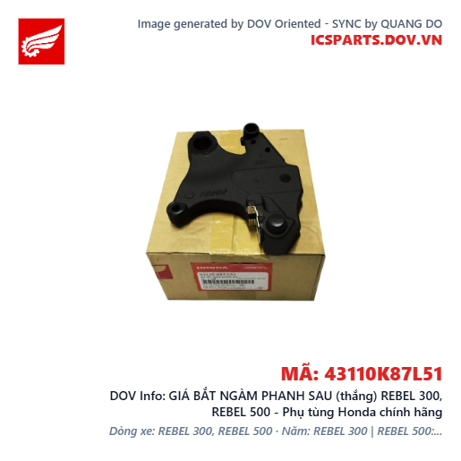 GIÁ BẮT NGÀM PHANH SAU (thắng) REBEL 300, REBEL 500 - Phụ tùng Honda chính hãng