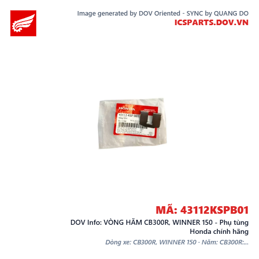 VÒNG HÃM CB300R, WINNER 150 - Phụ tùng Honda chính hãng