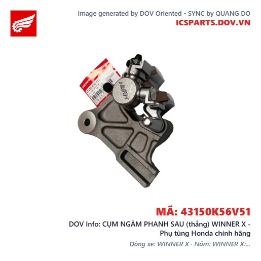 CỤM NGÀM PHANH SAU (thắng) WINNER X - Phụ tùng Honda chính hãng