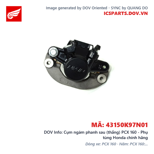 Cụm ngàm phanh sau (thắng) PCX 160 - Phụ tùng Honda chính hãng