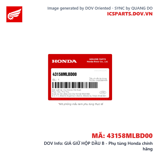 GIÁ GIỮ HỘP DẦU B - Phụ tùng Honda chính hãng