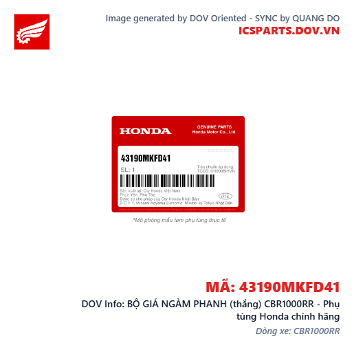 BỘ GIÁ NGÀM PHANH (thắng) CBR1000RR - Phụ tùng Honda chính hãng