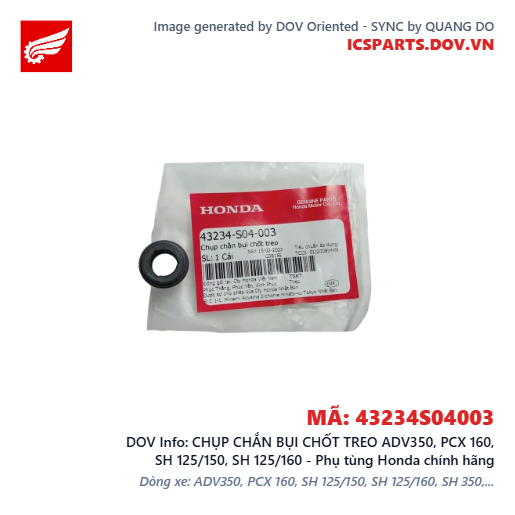 CHỤP CHẮN BỤI CHỐT TREO ADV350, PCX 160, SH 125/150, SH 125/160 - Phụ tùng Honda chính hãng
