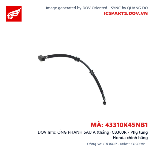 ỐNG PHANH SAU A (thắng) CB300R - Phụ tùng Honda chính hãng