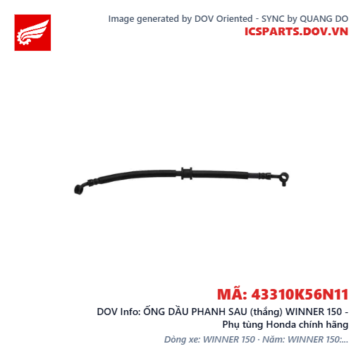 ỐNG DẦU PHANH SAU (thắng) WINNER 150 - Phụ tùng Honda chính hãng
