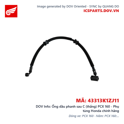 Ống dầu phanh sau C (thắng) PCX 160 - Phụ tùng Honda chính hãng