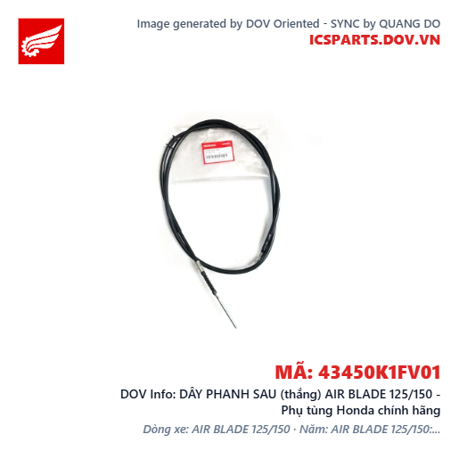 DÂY PHANH SAU (thắng) AIR BLADE 125/150 - Phụ tùng Honda chính hãng