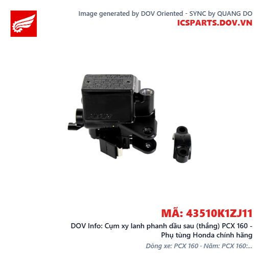 Cụm xy lanh phanh dầu sau (thắng) PCX 160 - Phụ tùng Honda chính hãng
