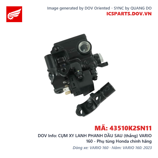 CỤM XY LANH PHANH DẦU SAU (thắng) VARIO 160 - Phụ tùng Honda chính hãng