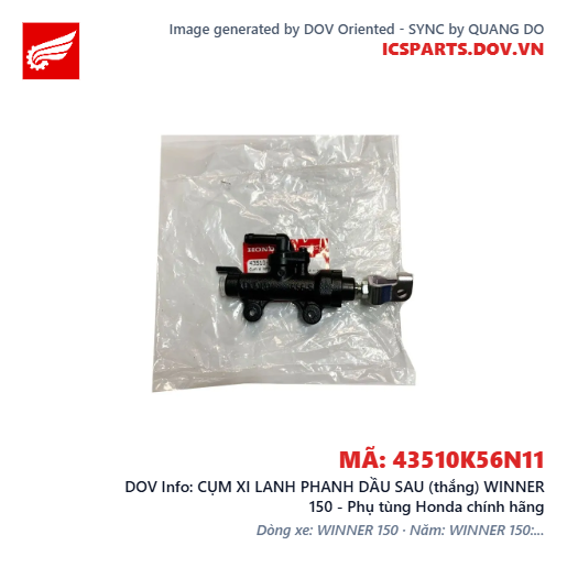 CỤM XI LANH PHANH DẦU SAU (thắng) WINNER 150 - Phụ tùng Honda chính hãng