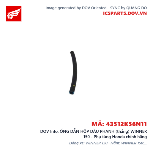 ỐNG DẪN HỘP DẦU PHANH (thắng) WINNER 150 - Phụ tùng Honda chính hãng