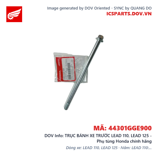TRỤC BÁNH XE TRƯỚC LEAD 110, LEAD 125 - Phụ tùng Honda chính hãng