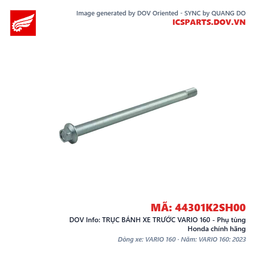 TRỤC BÁNH XE TRƯỚC VARIO 160 - Phụ tùng Honda chính hãng