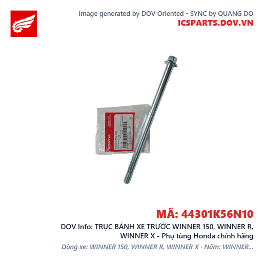 TRỤC BÁNH XE TRƯỚC WINNER 150, WINNER R, WINNER X - Phụ tùng Honda chính hãng