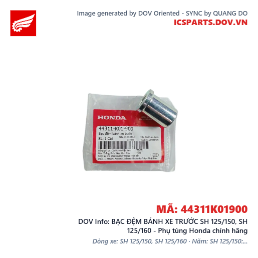 BẠC ĐỆM BÁNH XE TRƯỚC SH 125/150, SH 125/160 - Phụ tùng Honda chính hãng