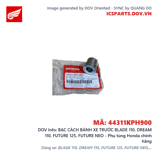 BẠC CÁCH BÁNH XE TRƯỚC BLADE 110, DREAM 110, FUTURE 125, FUTURE NEO - Phụ tùng Honda chính hãng