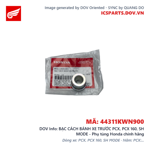 BẠC CÁCH BÁNH XE TRƯỚC PCX, PCX 160, SH MODE - Phụ tùng Honda chính hãng
