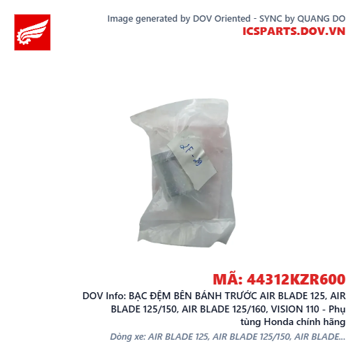 BẠC ĐỆM BÊN BÁNH TRƯỚC AIR BLADE 125, AIR BLADE 125/150, AIR BLADE 125/160, VISION 110 - Phụ tùng Honda chính hãng
