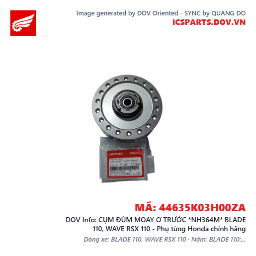 CỤM ĐÙM MOAY Ơ TRƯỚC *NH364M* BLADE 110, WAVE RSX 110 - Phụ tùng Honda chính hãng