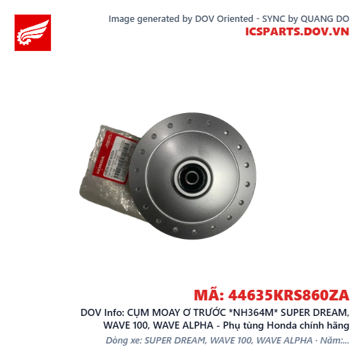 CỤM MOAY Ơ TRƯỚC *NH364M* SUPER DREAM, WAVE 100, WAVE ALPHA - Phụ tùng Honda chính hãng