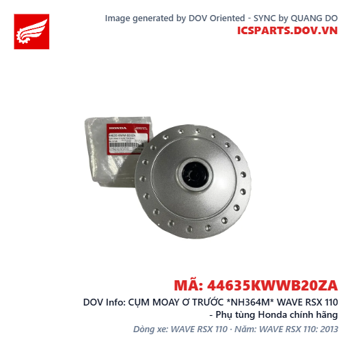 CỤM MOAY Ơ TRƯỚC *NH364M* WAVE RSX 110 - Phụ tùng Honda chính hãng
