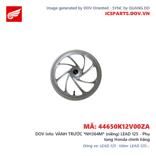 VÀNH TRƯỚC *NH364M* (niềng) LEAD 125 - Phụ tùng Honda chính hãng