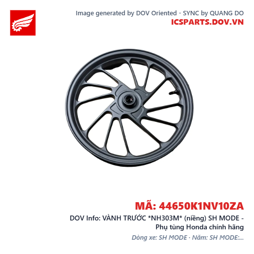 VÀNH TRƯỚC *NH303M* (niềng) SH MODE - Phụ tùng Honda chính hãng