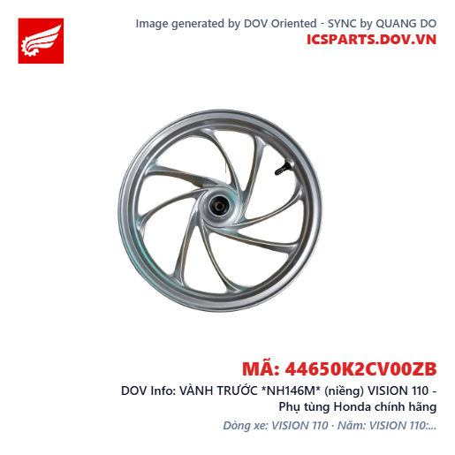 VÀNH TRƯỚC *NH146M* (niềng) VISION 110 - Phụ tùng Honda chính hãng