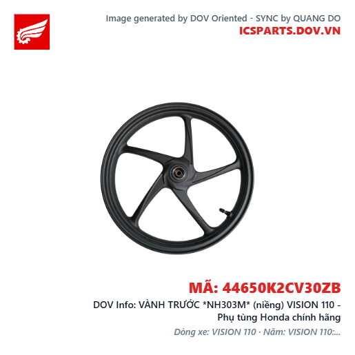 VÀNH TRƯỚC *NH303M* (niềng) VISION 110 - Phụ tùng Honda chính hãng