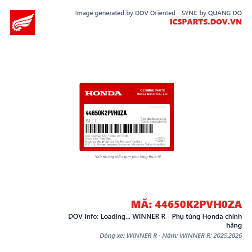 Loading... WINNER R - Phụ tùng Honda chính hãng