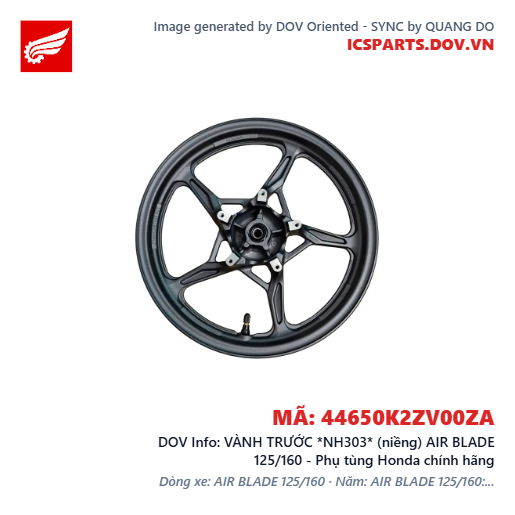 VÀNH TRƯỚC *NH303* (niềng) AIR BLADE 125/160 - Phụ tùng Honda chính hãng