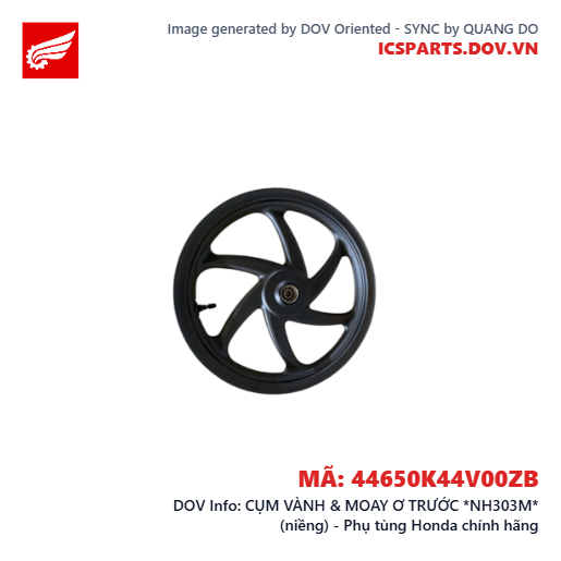 CỤM VÀNH & MOAY Ơ TRƯỚC *NH303M* (niềng) - Phụ tùng Honda chính hãng